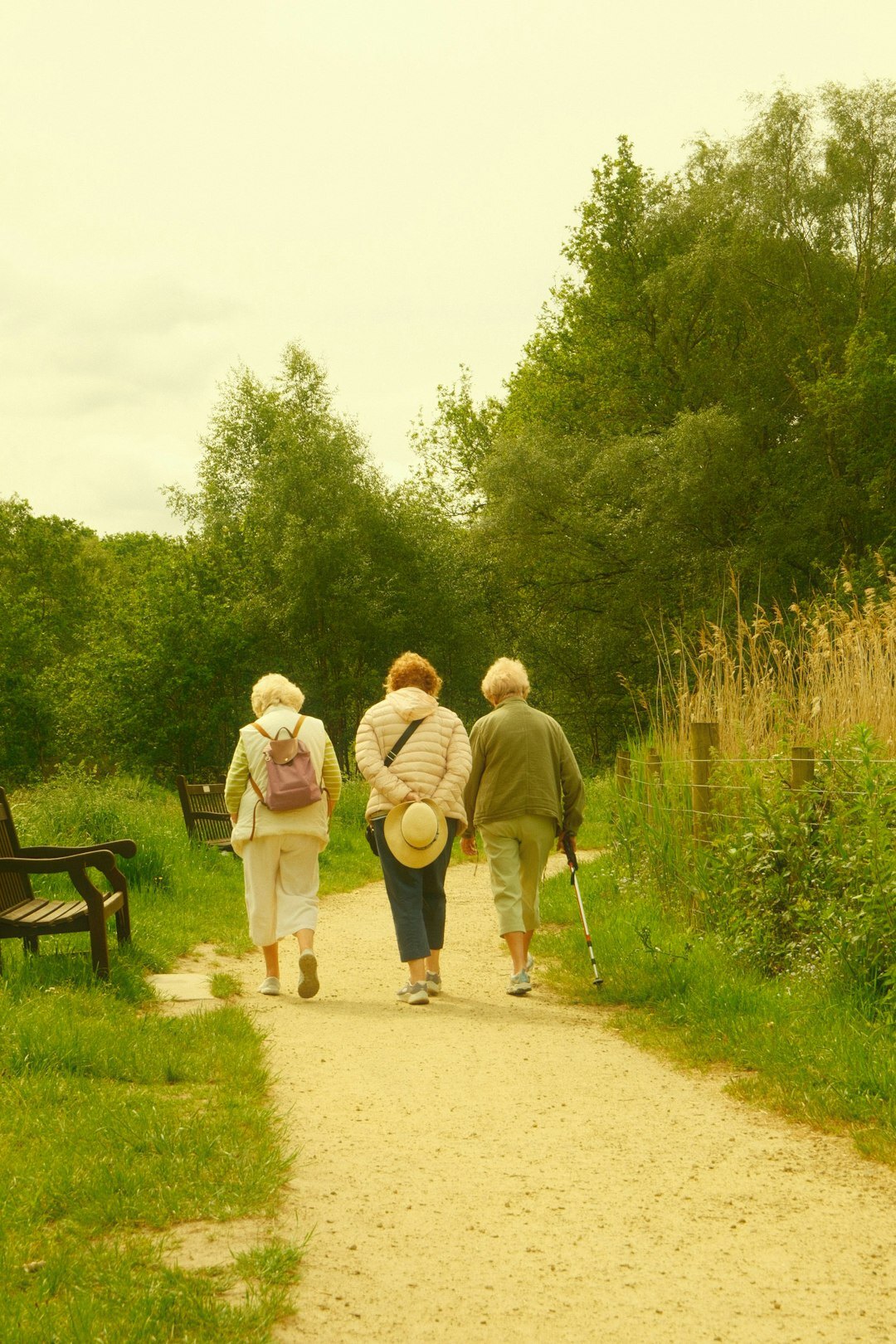 senior walking in park