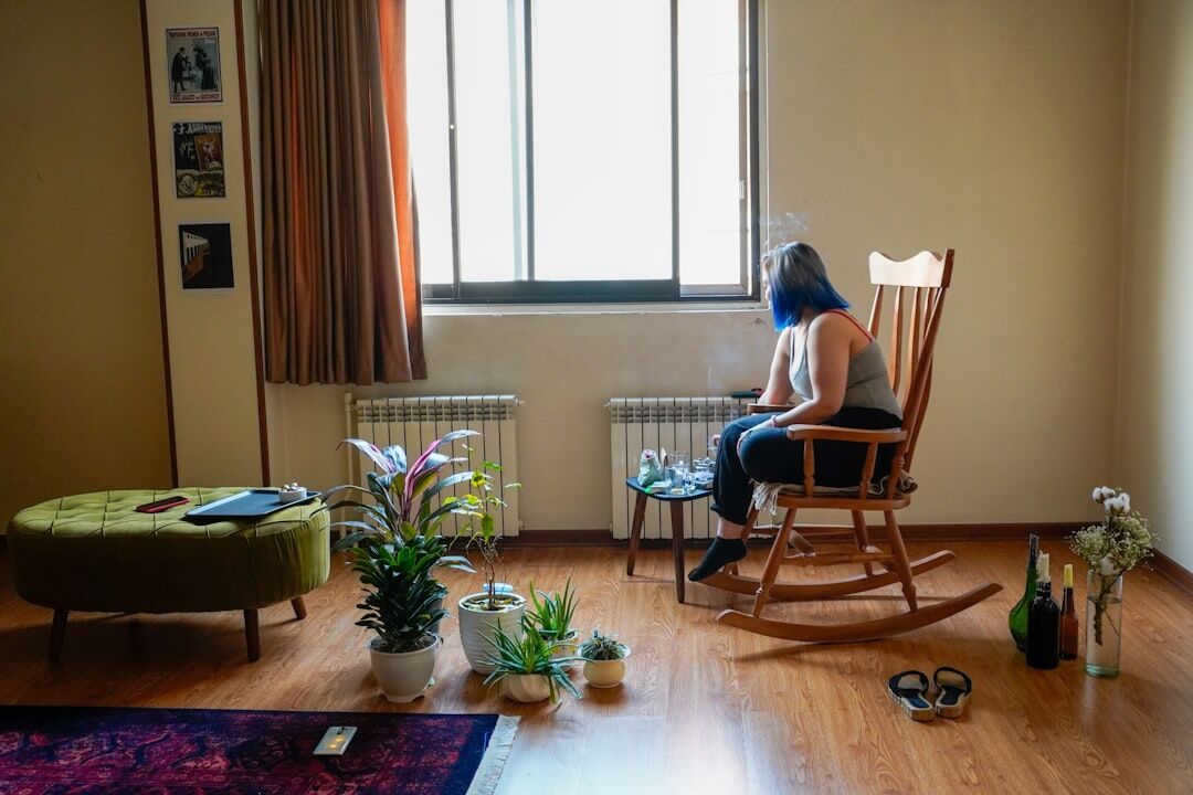 elderly person reading at home